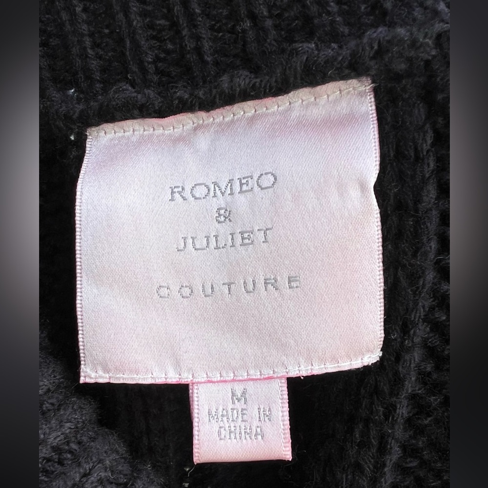 Romeo & Juliet Couture Medium Black Cable Knit Dress Great Condition - Picture 9 of 9